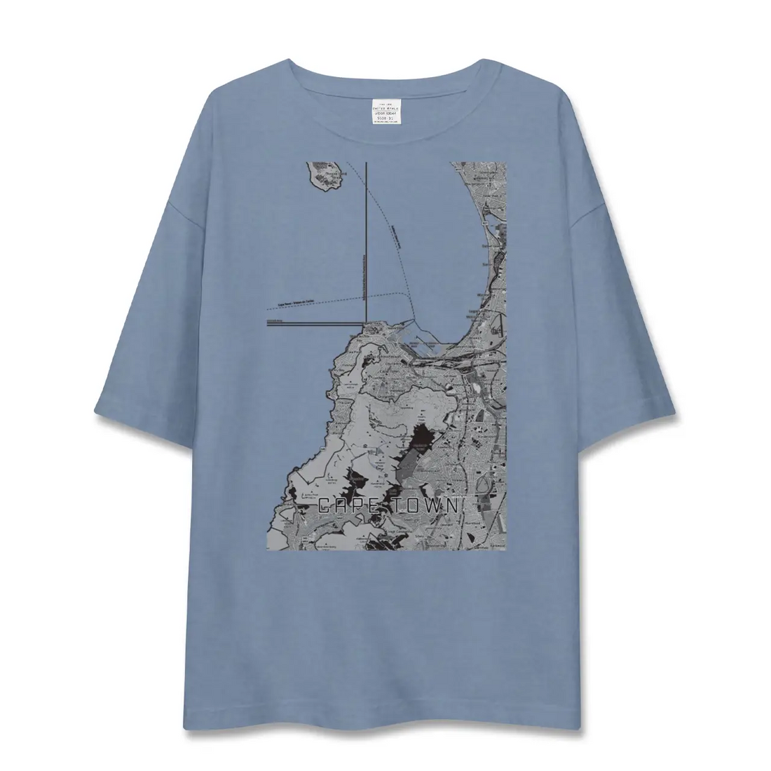 【ケープタウン（南アフリカ）】地図柄ビッグシルエットTシャツ