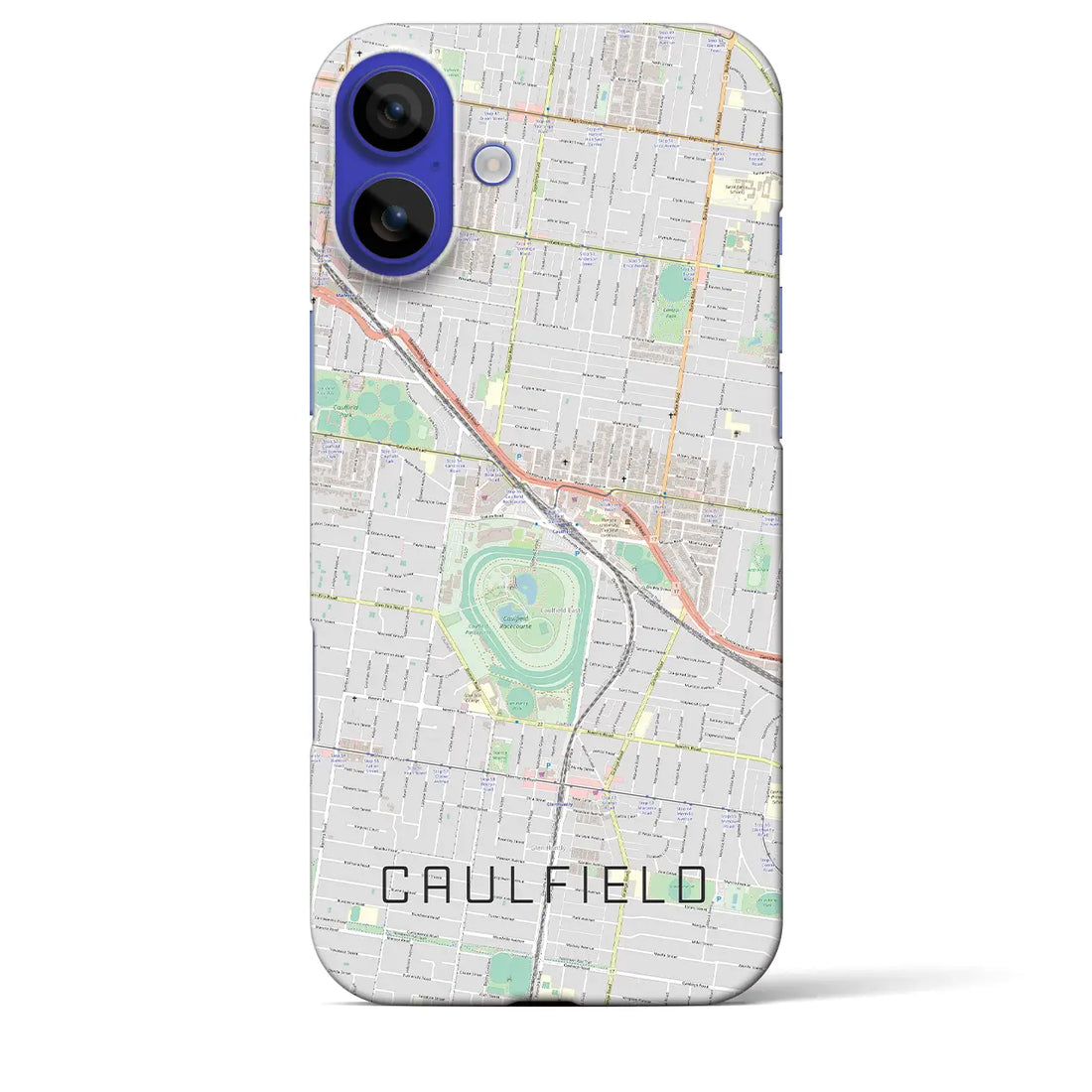 【コーフィールド(オーストラリア)】地図柄iPhoneケース(バックカバータイプ)ブラック・iPhone 16 Pro Max 用