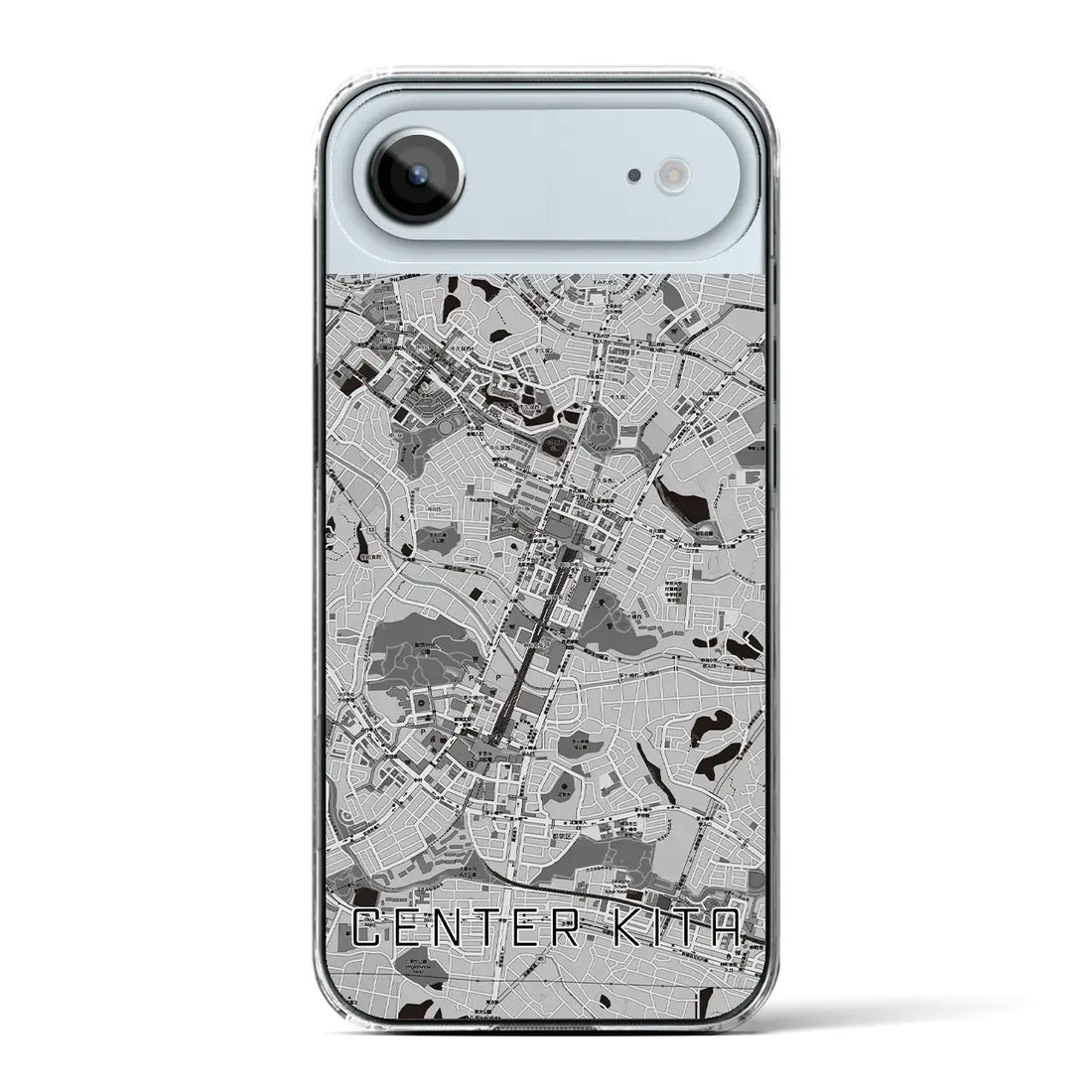【センター北（神奈川県）】地図柄iPhoneケース（クリアタイプ）モノトーン・iPhone 17 Pro Max 用