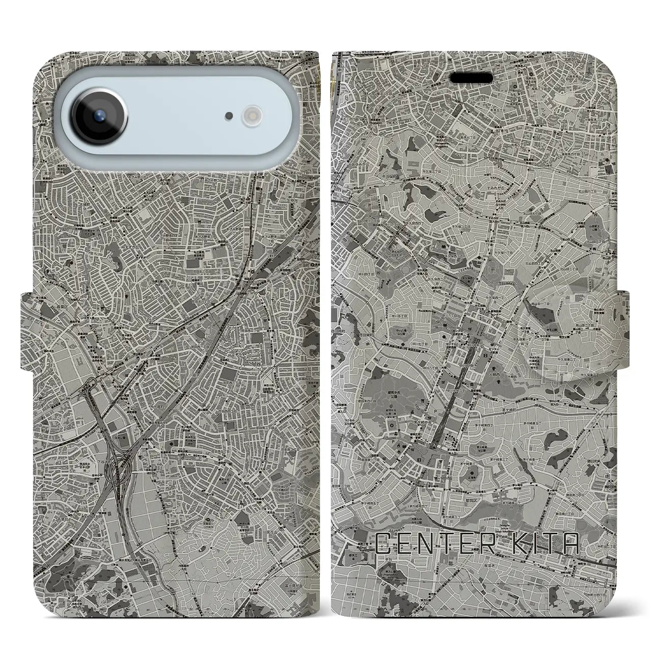 【センター北（神奈川県）】地図柄iPhoneケース（手帳タイプ）