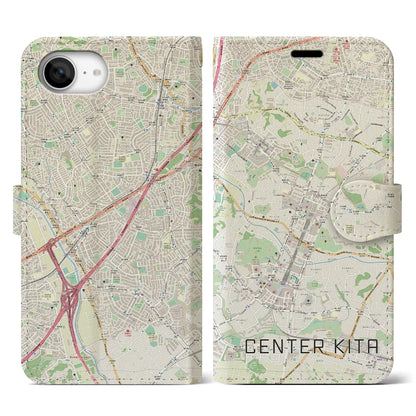 【センター北（神奈川県）】地図柄iPhoneケース（手帳タイプ）