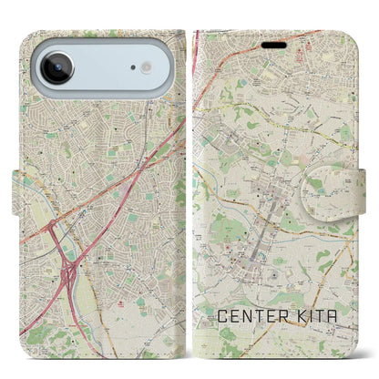 【センター北（神奈川県）】地図柄iPhoneケース（手帳タイプ）