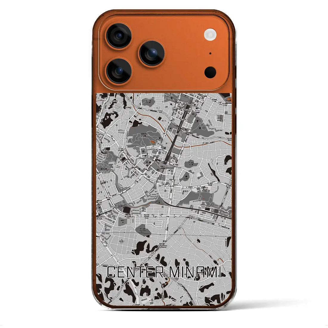 【センター南(神奈川県)】地図柄iPhoneケース(クリアタイプ)モノトーン・iPhone 17 Pro Max 用