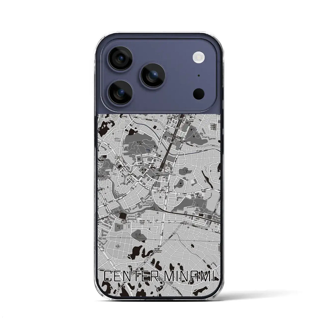 【センター南(神奈川県)】地図柄iPhoneケース(クリアタイプ)モノトーン・iPhone 17 Pro Max 用