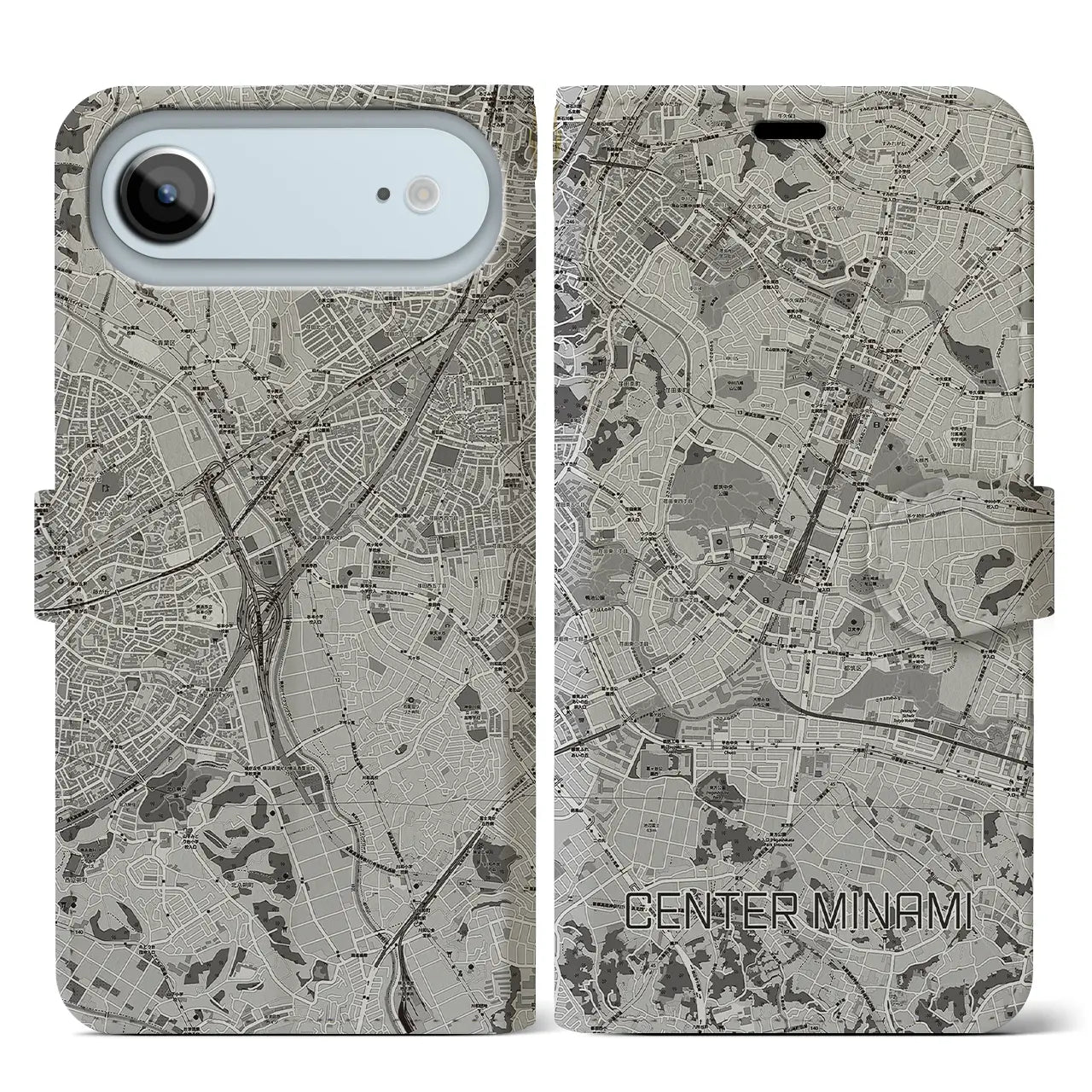 【センター南（神奈川県）】地図柄iPhoneケース（手帳タイプ）