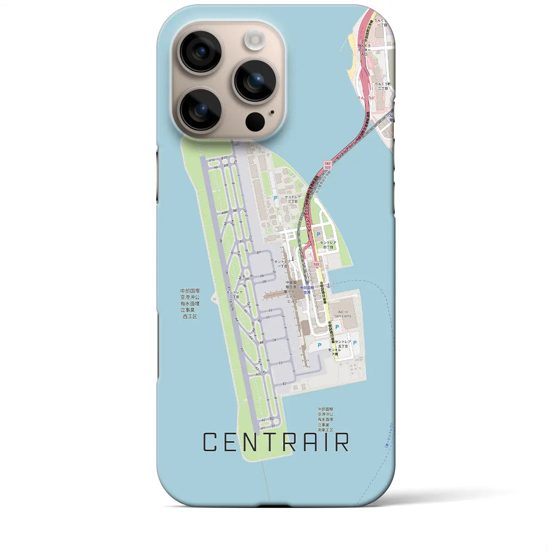 【中部国際空港（愛知県）】地図柄iPhoneケース（バックカバータイプ）