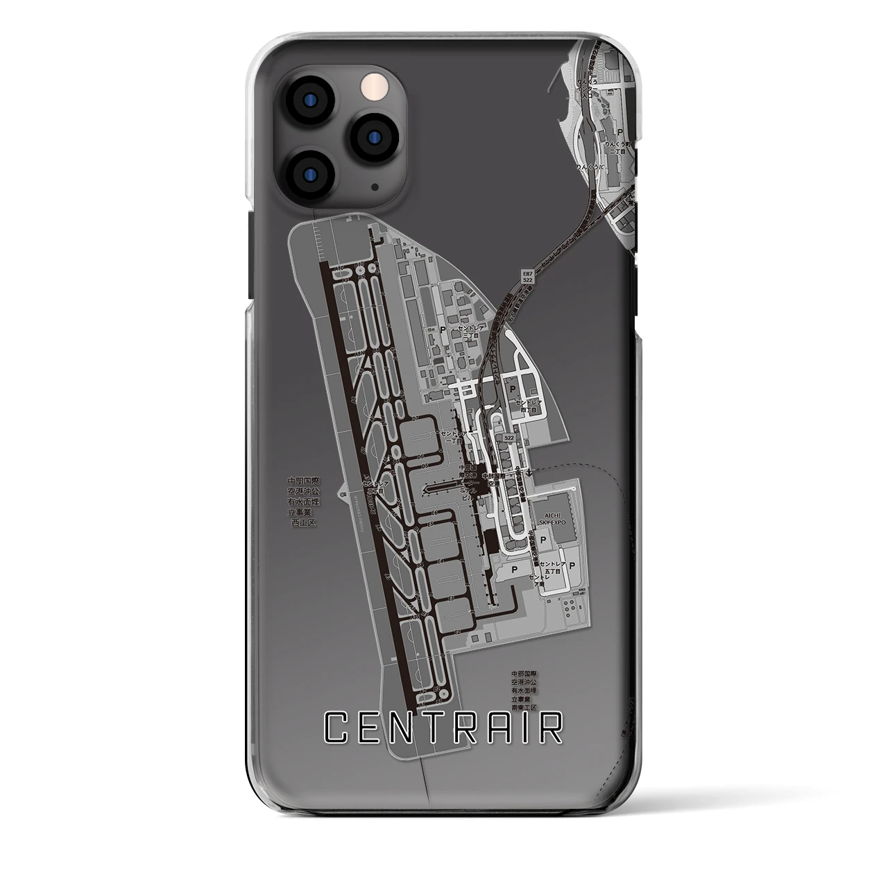 【中部国際空港（愛知県）】地図柄iPhoneケース（クリアタイプ）