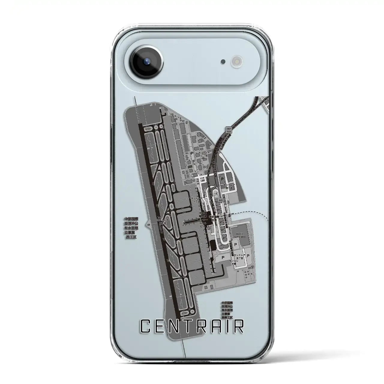 【中部国際空港（愛知県）】地図柄iPhoneケース（クリアタイプ）