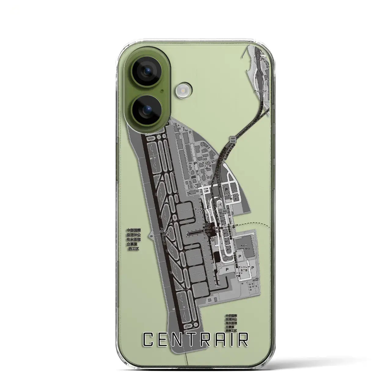 【中部国際空港（愛知県）】地図柄iPhoneケース（クリアタイプ）