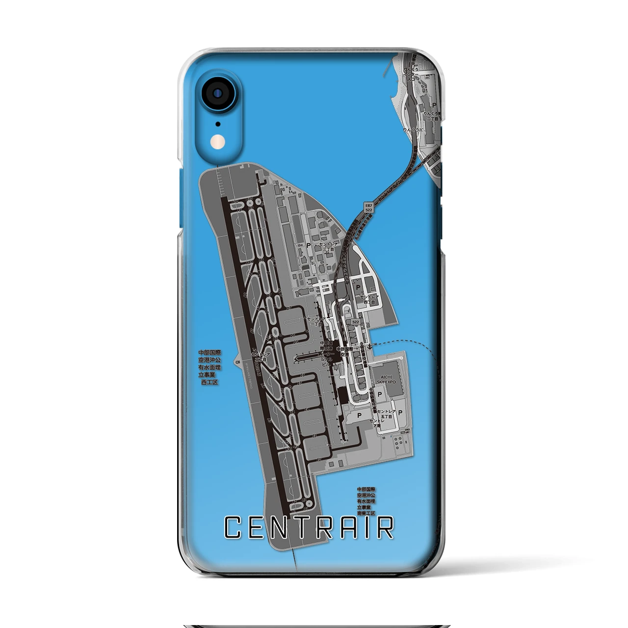 【中部国際空港（愛知県）】地図柄iPhoneケース（クリアタイプ）