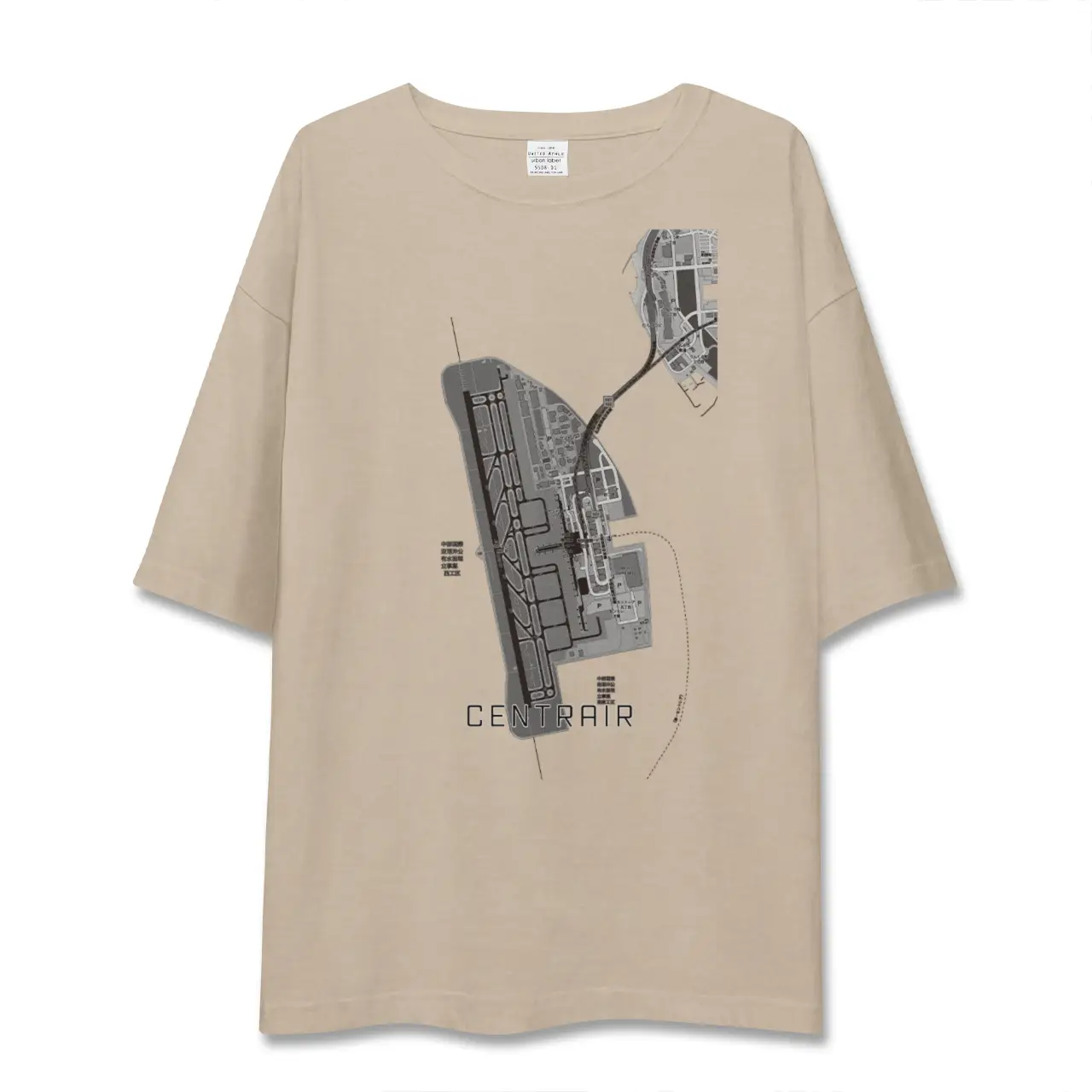 【中部国際空港（愛知県）】地図柄ビッグシルエットTシャツ