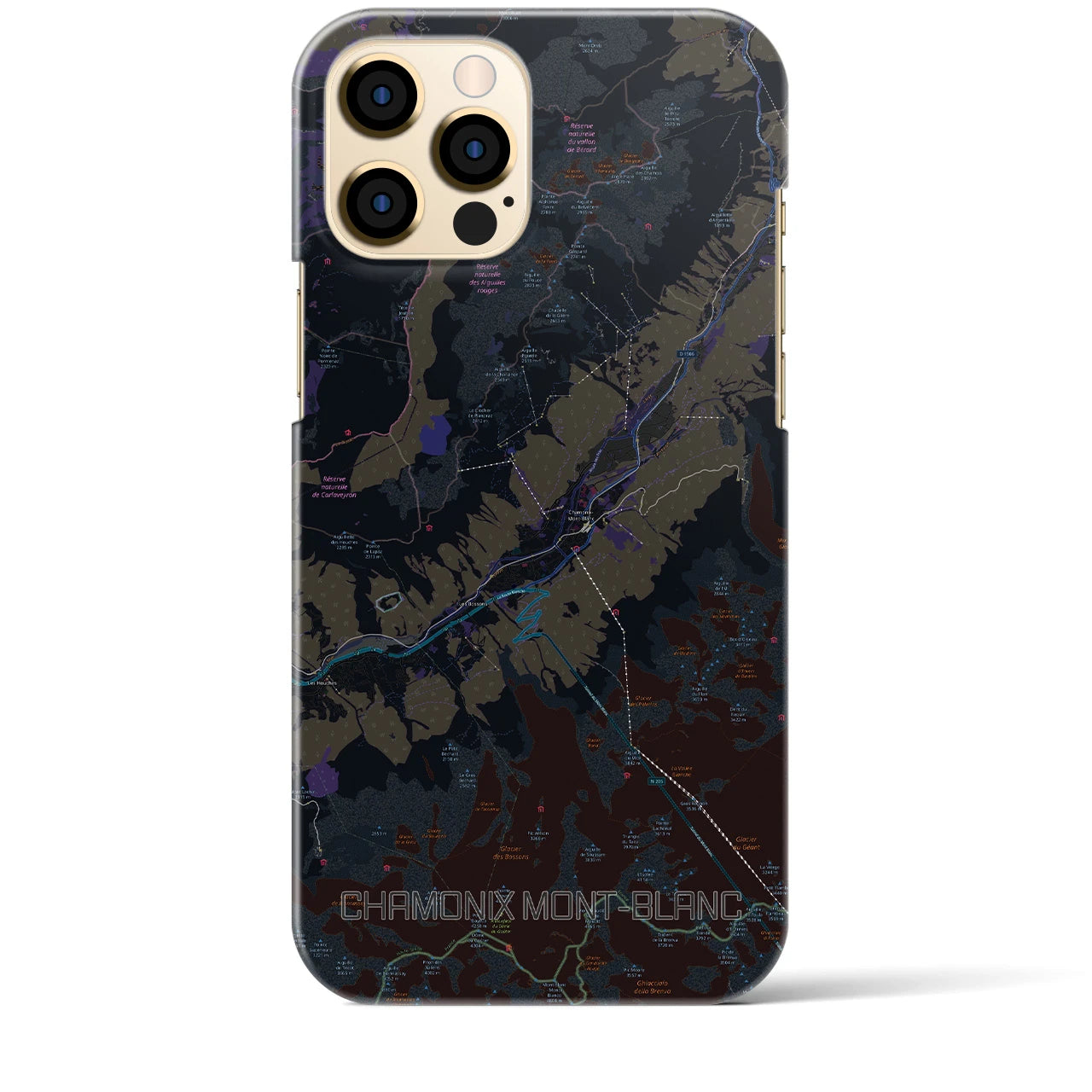 【シャモニー（フランス）】地図柄iPhoneケース（バックカバータイプ）