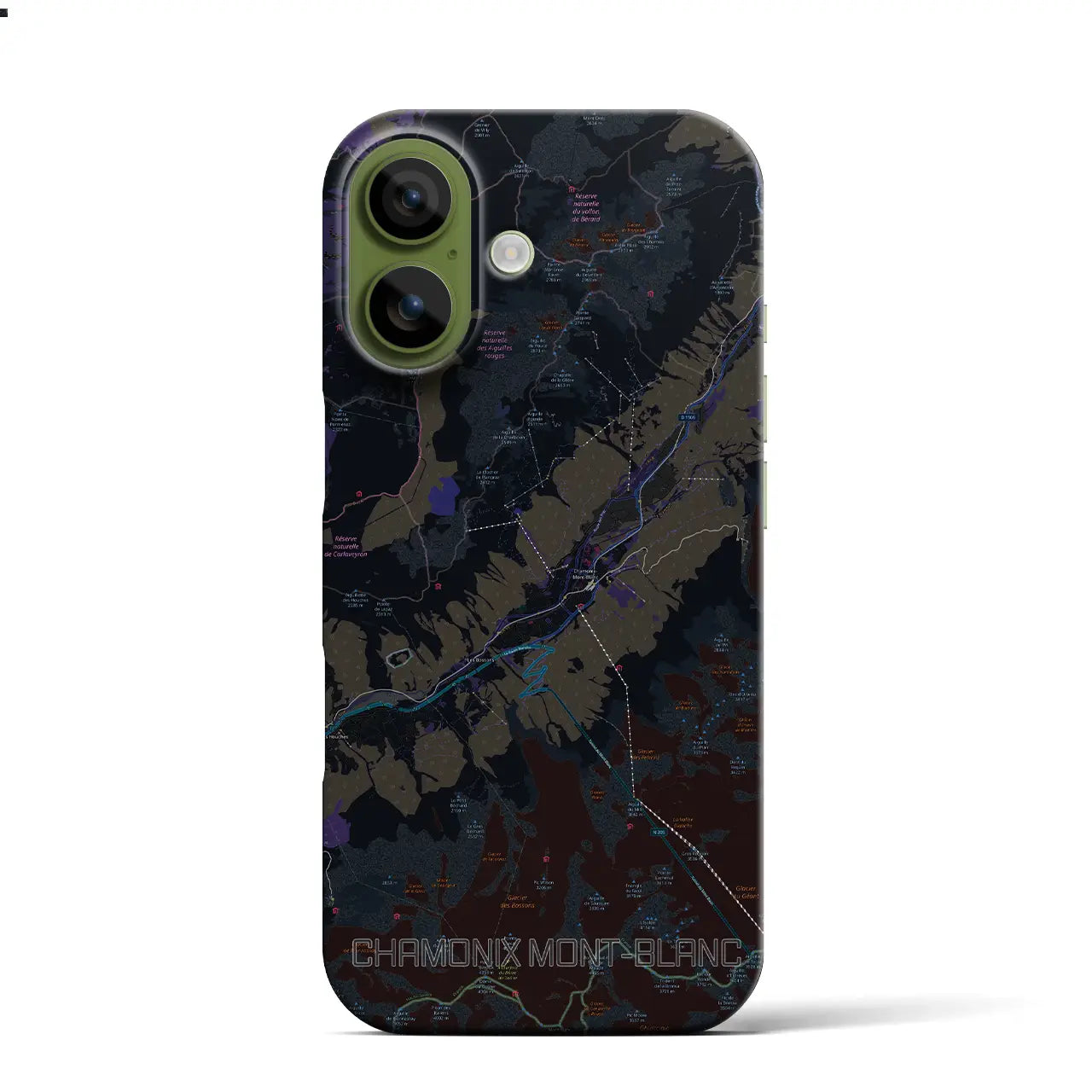 【シャモニー（フランス）】地図柄iPhoneケース（バックカバータイプ）