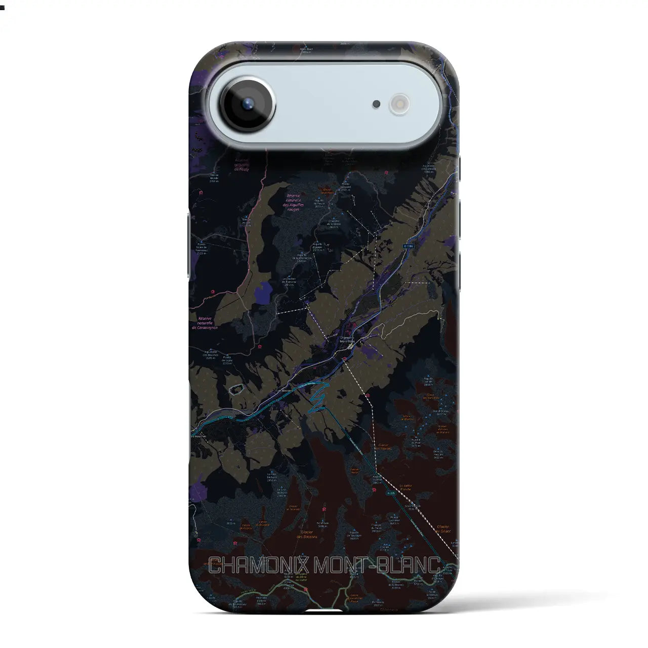 【シャモニー（フランス）】地図柄iPhoneケース（バックカバータイプ）