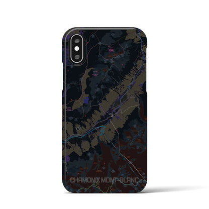 【シャモニー（フランス）】地図柄iPhoneケース（バックカバータイプ）