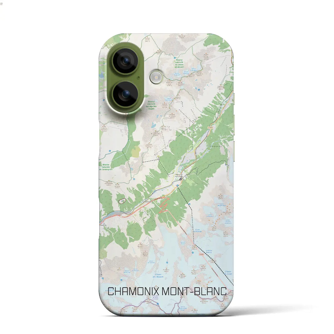 【シャモニー（フランス）】地図柄iPhoneケース（バックカバータイプ）ブラック・iPhone 17 Pro Max 用