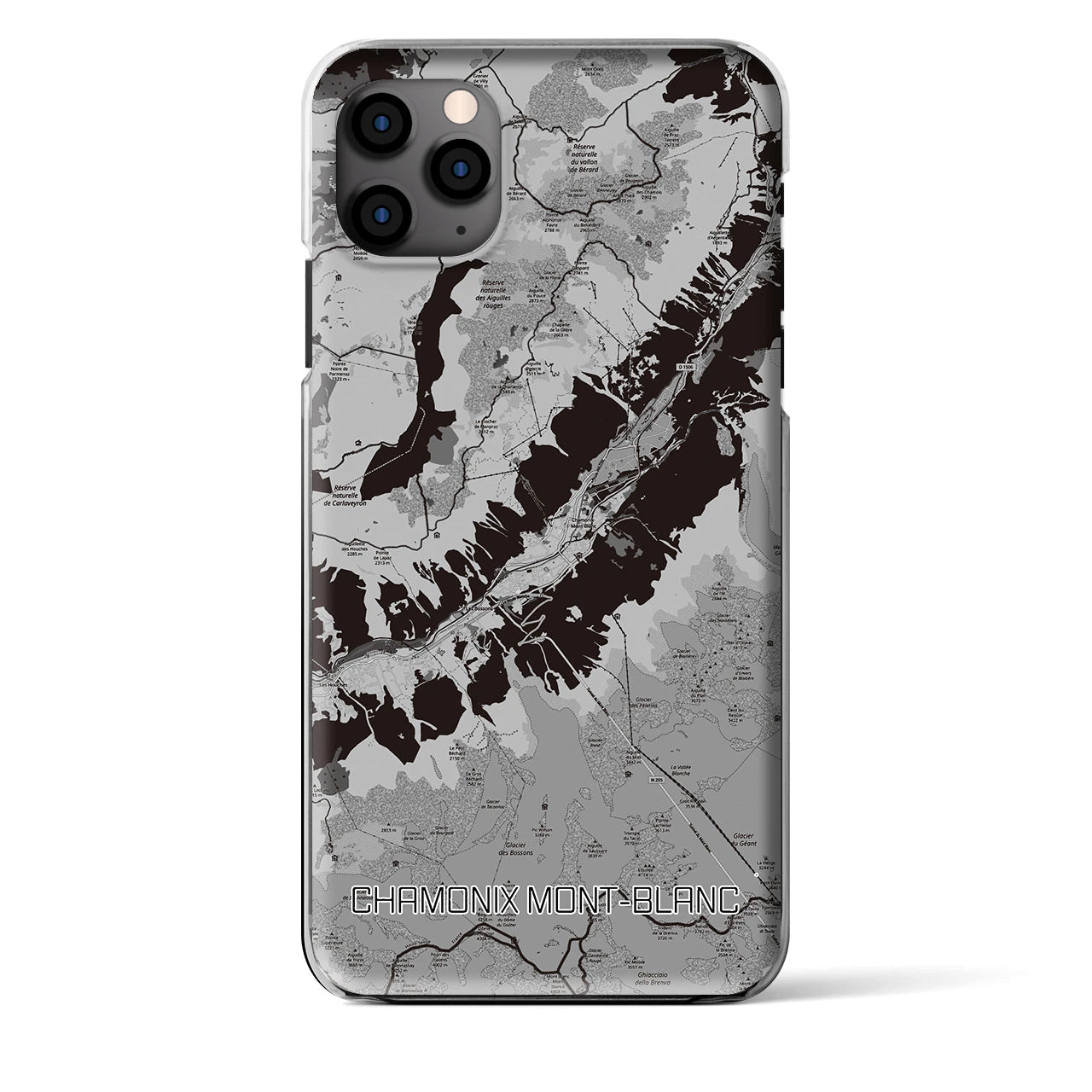 【シャモニー（フランス）】地図柄iPhoneケース（クリアタイプ）