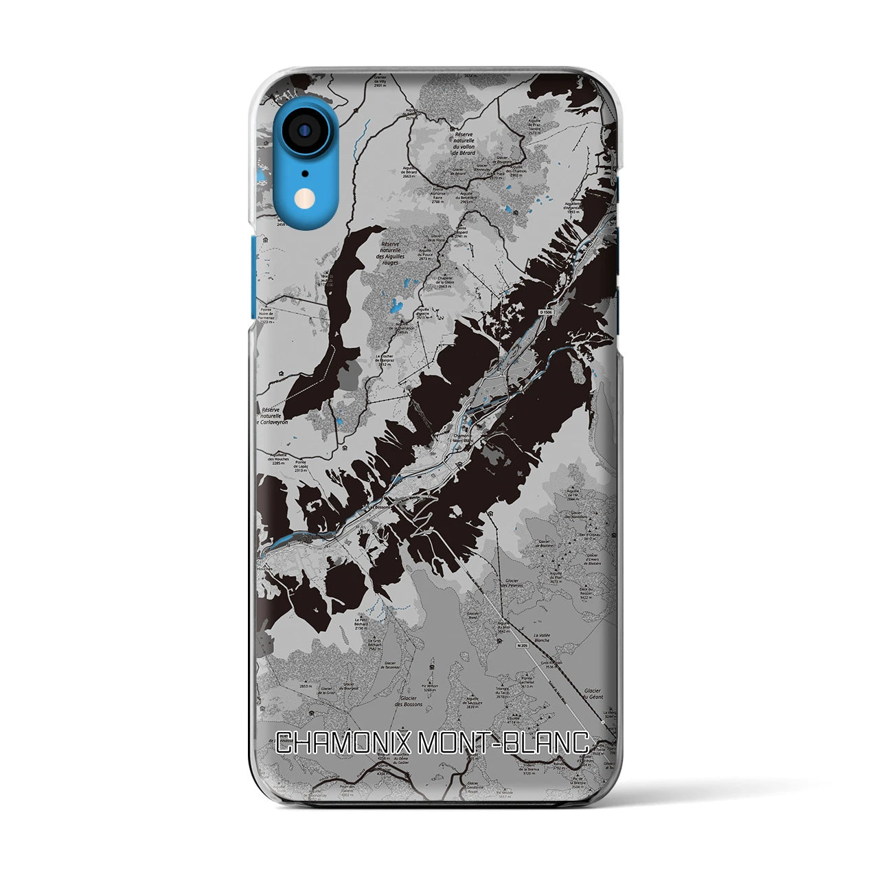 【シャモニー（フランス）】地図柄iPhoneケース（クリアタイプ）