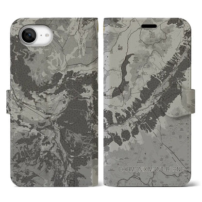 【シャモニー（フランス）】地図柄iPhoneケース（手帳タイプ）