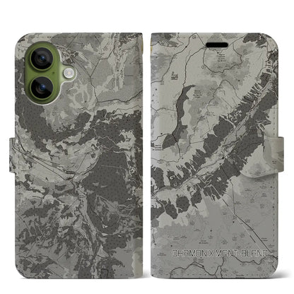 【シャモニー（フランス）】地図柄iPhoneケース（手帳タイプ）