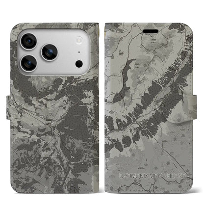 【シャモニー（フランス）】地図柄iPhoneケース（手帳タイプ）