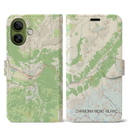 【シャモニー（フランス）】地図柄iPhoneケース（手帳タイプ）