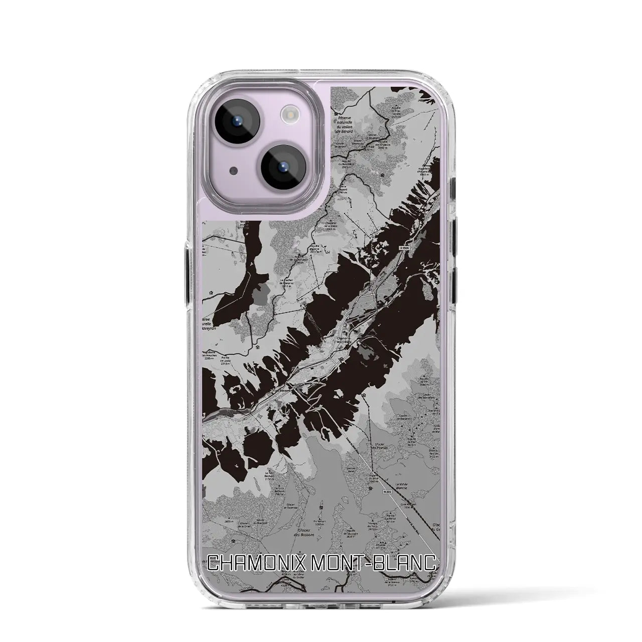 【シャモニー（フランス）】地図柄iPhoneケース（MagSafeタイプ）