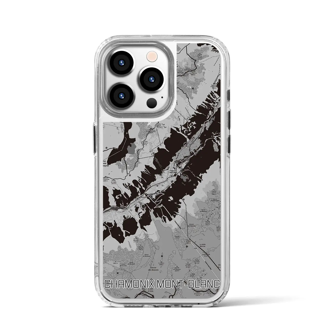 【シャモニー（フランス）】地図柄iPhoneケース（MagSafeタイプ）