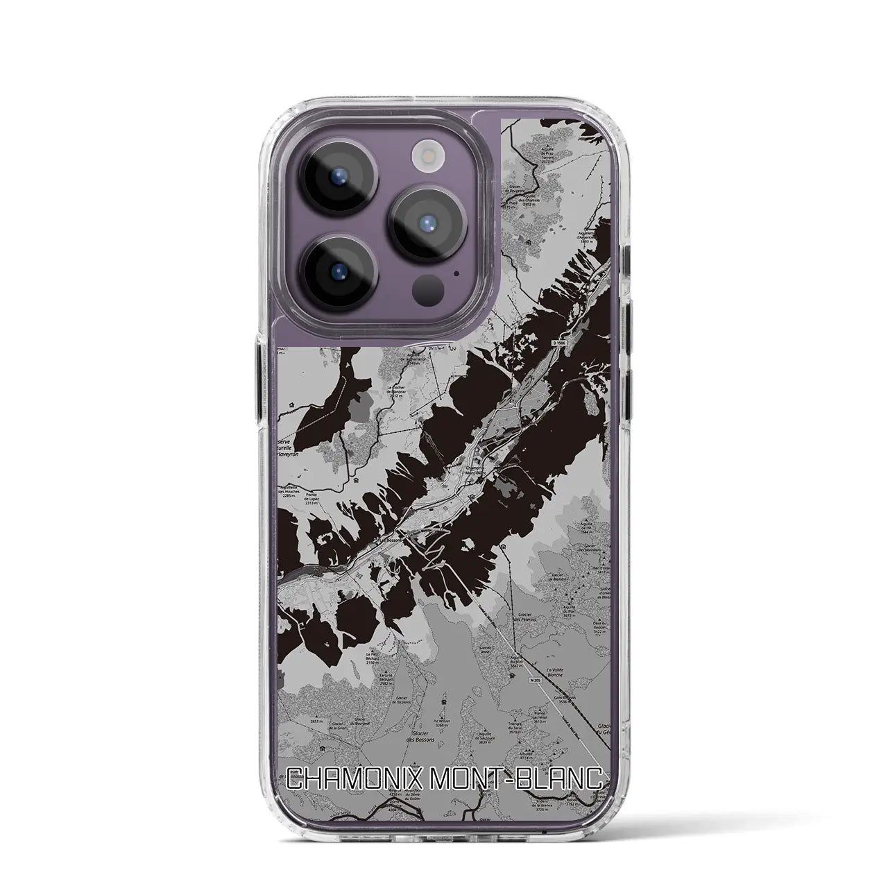 【シャモニー（フランス）】地図柄iPhoneケース（MagSafeタイプ）