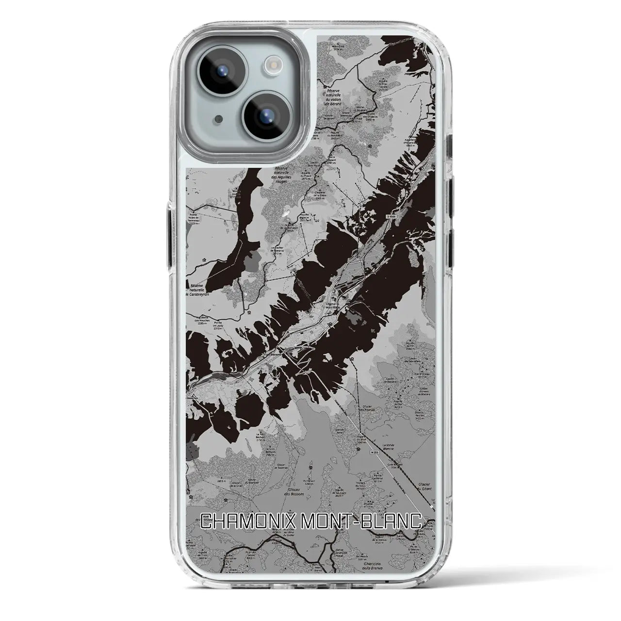 【シャモニー（フランス）】地図柄iPhoneケース（MagSafeタイプ）