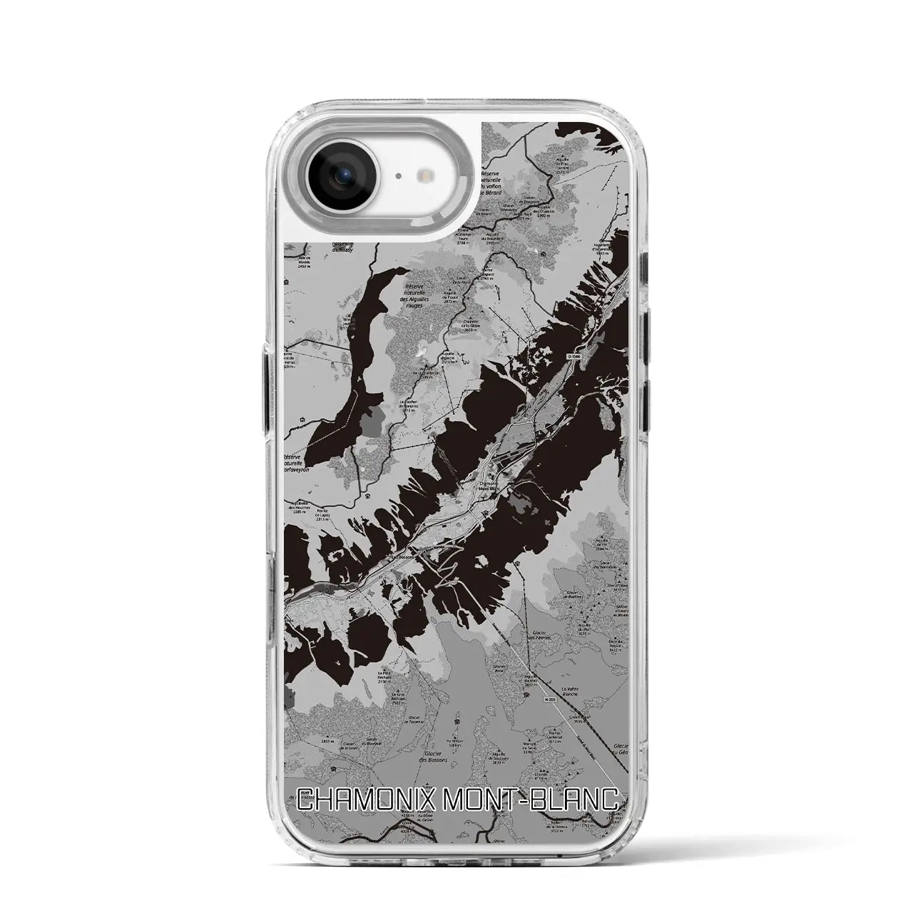 【シャモニー（フランス）】地図柄iPhoneケース（MagSafeタイプ）