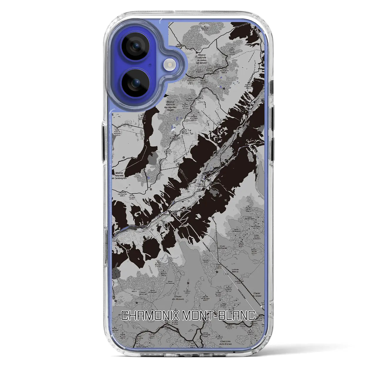 【シャモニー（フランス）】地図柄iPhoneケース（MagSafeタイプ）