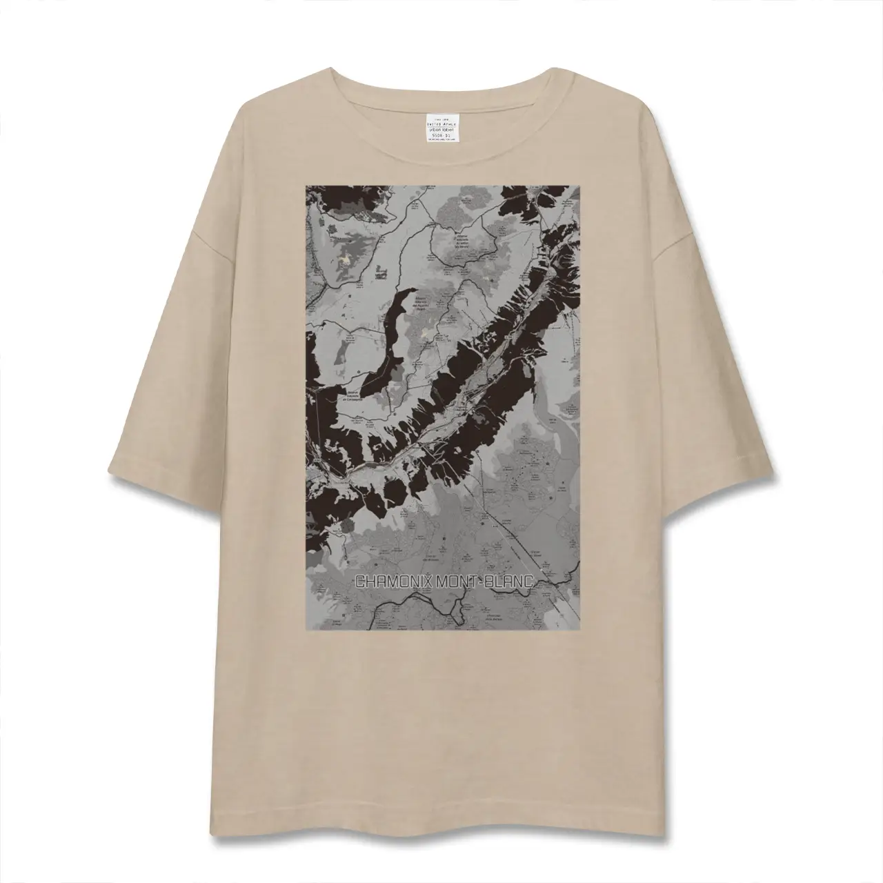 【シャモニー（フランス）】地図柄ビッグシルエットTシャツ