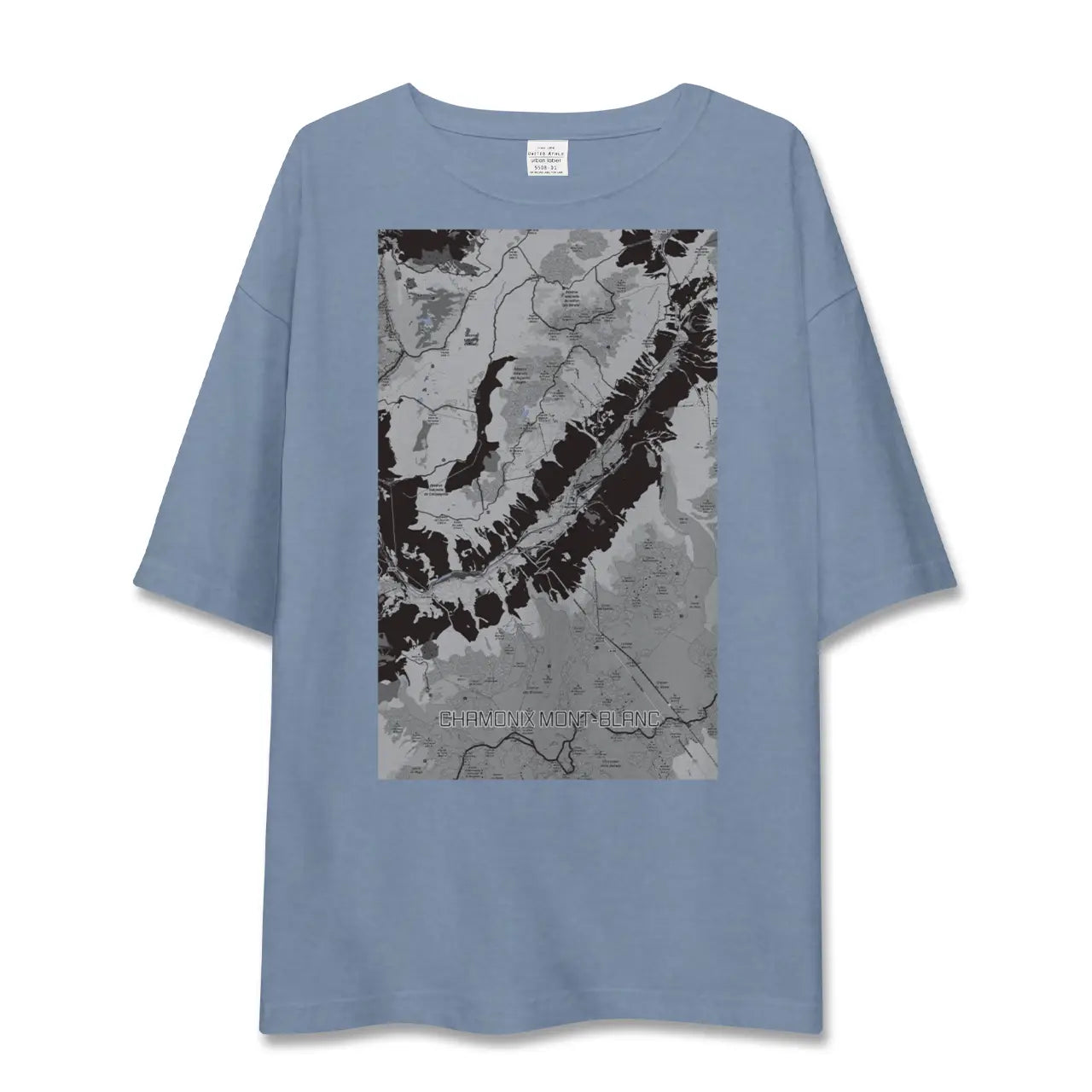 【シャモニー（フランス）】地図柄ビッグシルエットTシャツ