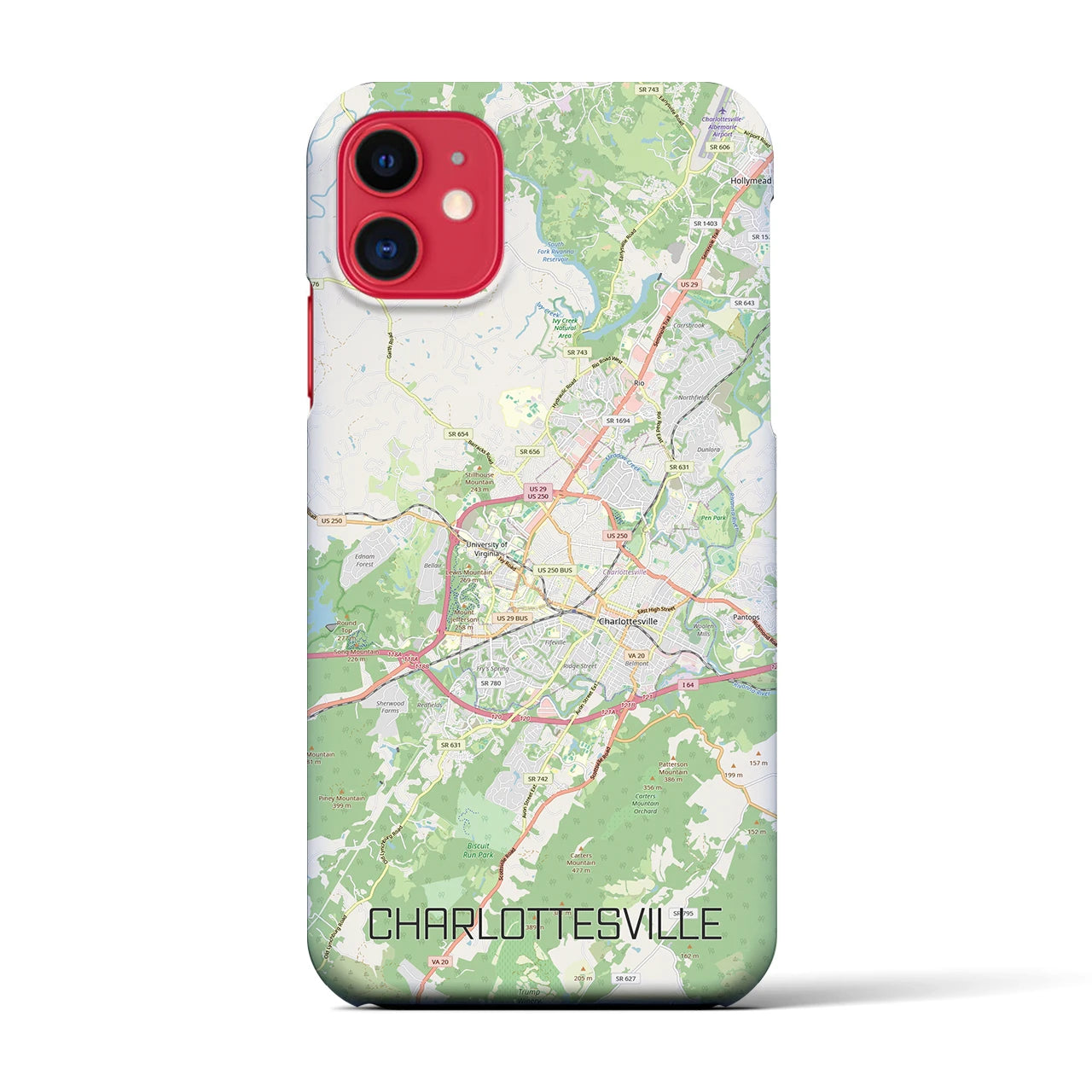 【シャーロッツビル（アメリカ）】地図柄iPhoneケース（バックカバータイプ）