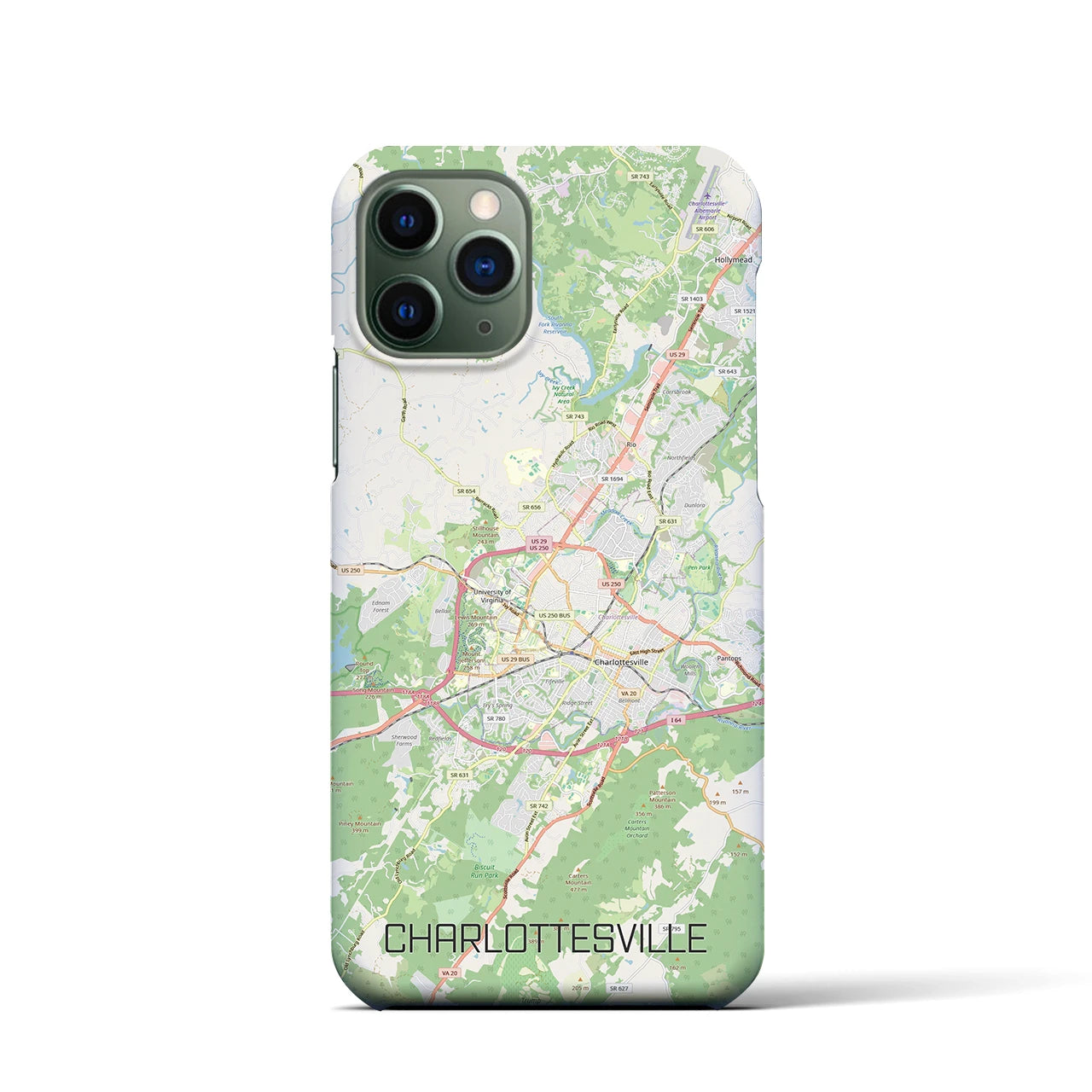 【シャーロッツビル（アメリカ）】地図柄iPhoneケース（バックカバータイプ）