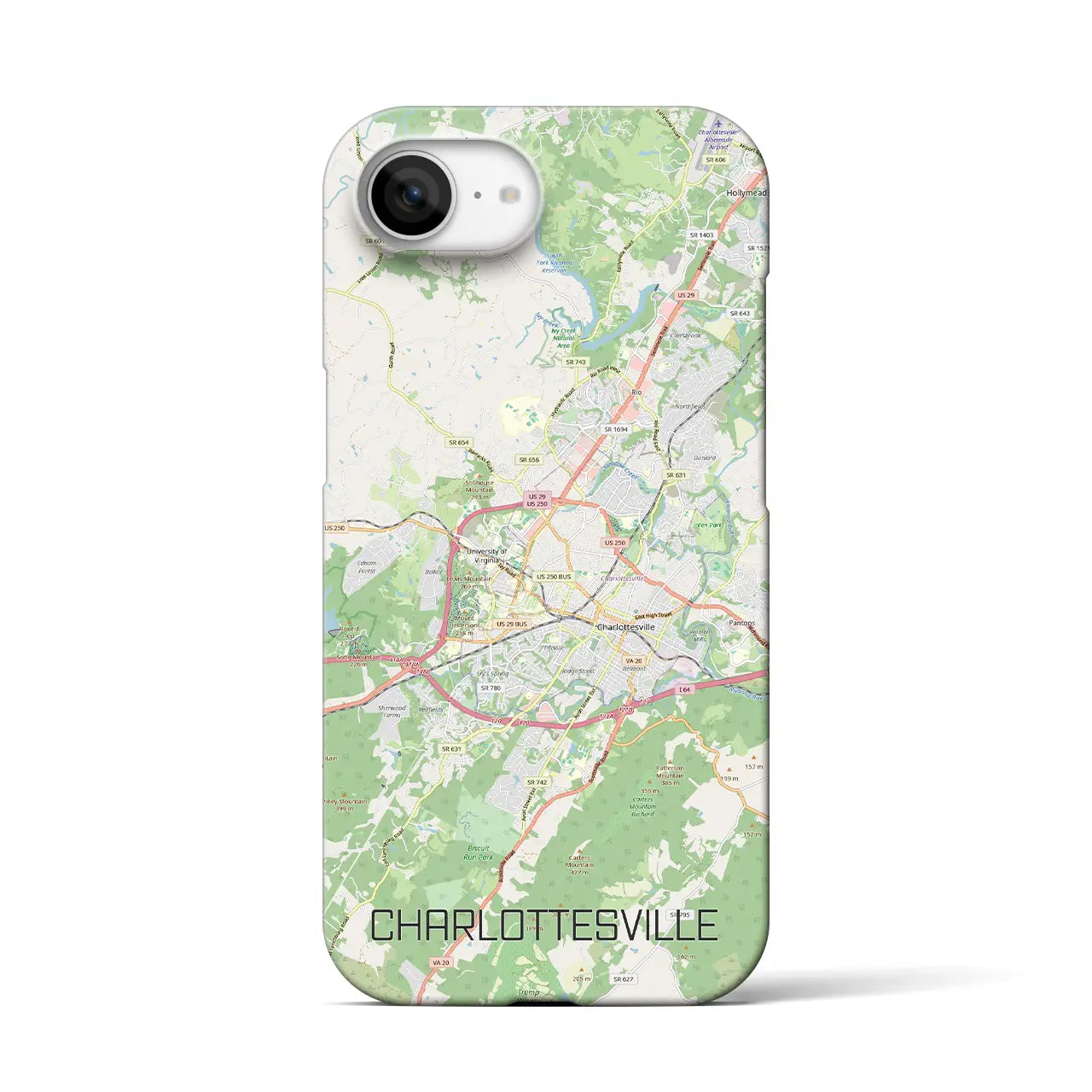 【シャーロッツビル（アメリカ）】地図柄iPhoneケース（バックカバータイプ）