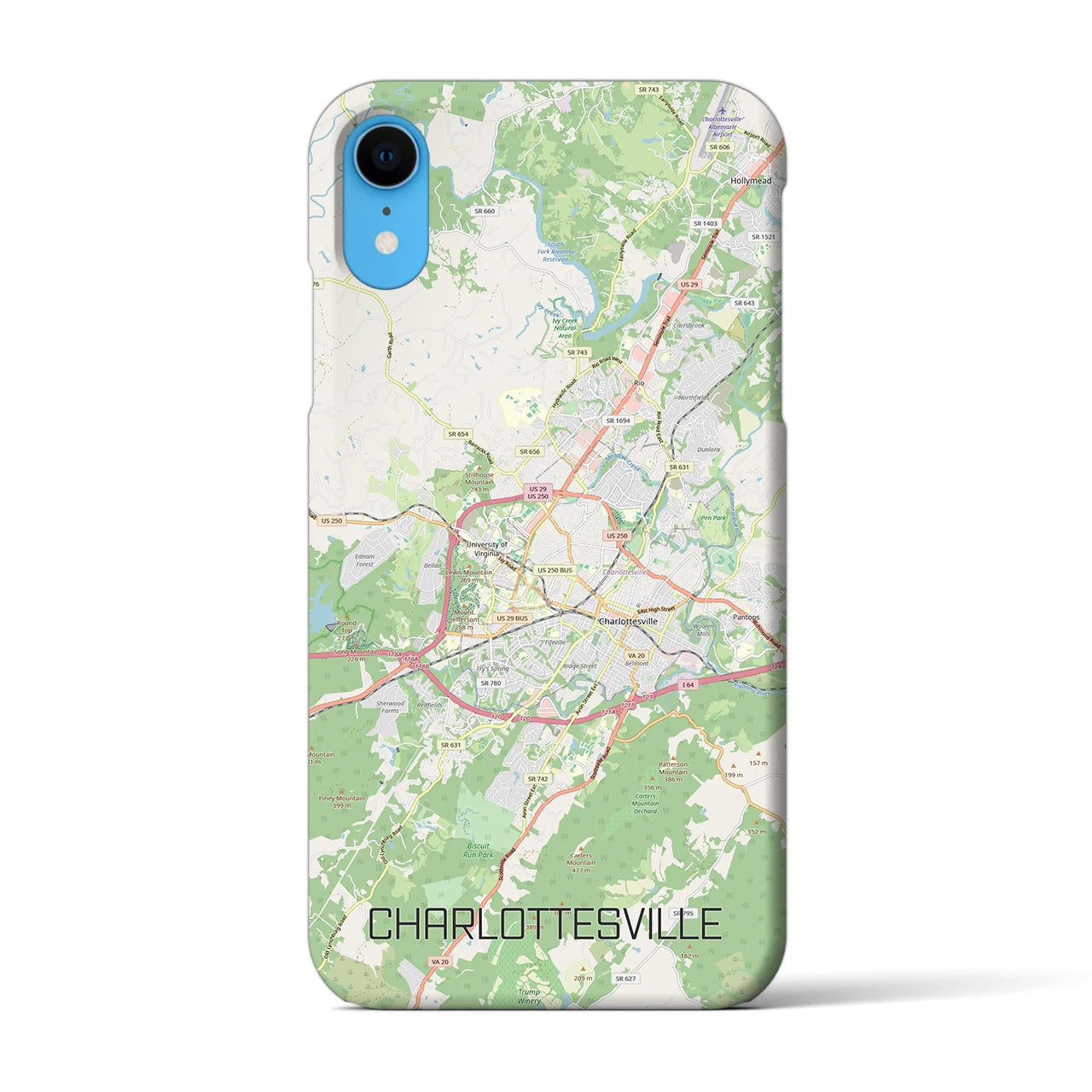 【シャーロッツビル（アメリカ）】地図柄iPhoneケース（バックカバータイプ）