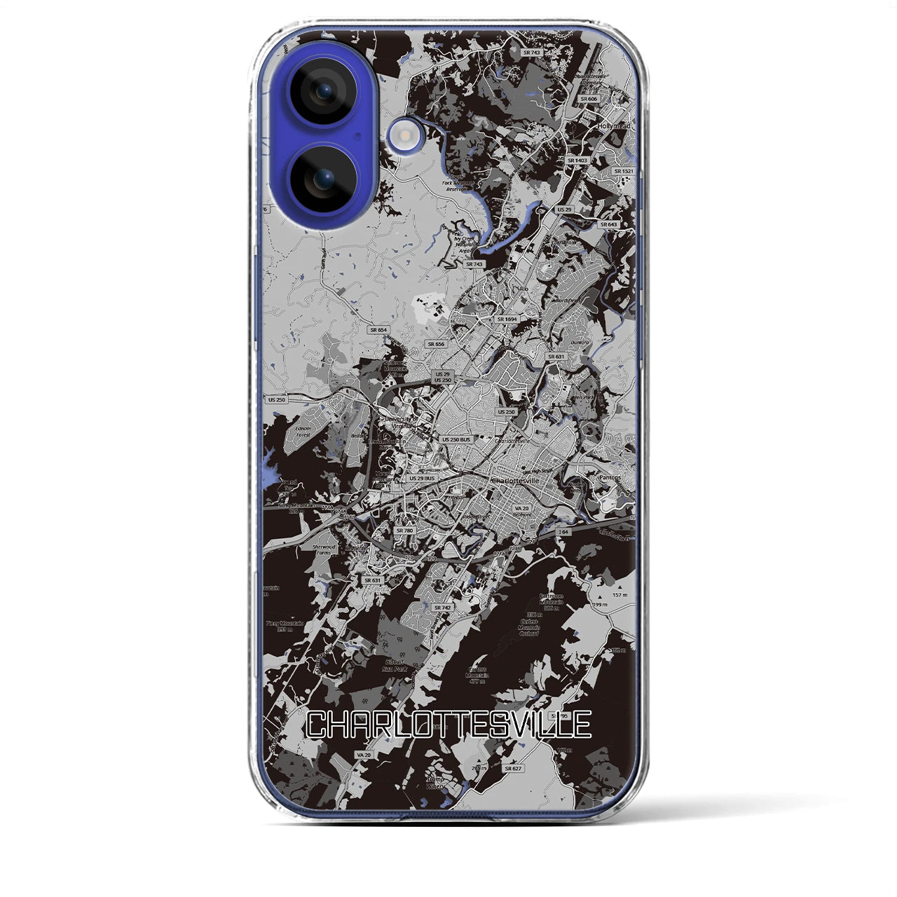 【シャーロッツビル（アメリカ）】地図柄iPhoneケース（クリアタイプ）