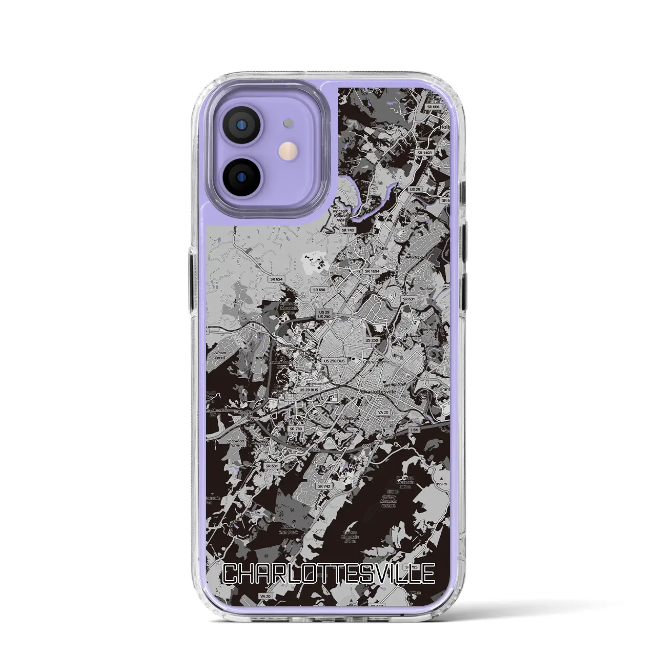 【シャーロッツビル（アメリカ）】地図柄iPhoneケース（MagSafeタイプ）