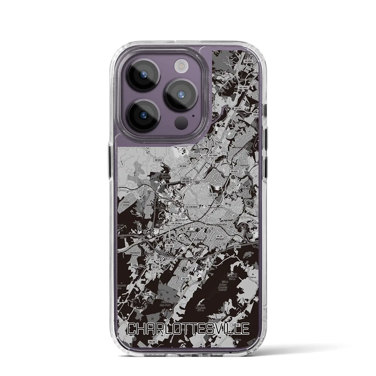 【シャーロッツビル（アメリカ）】地図柄iPhoneケース（MagSafeタイプ）