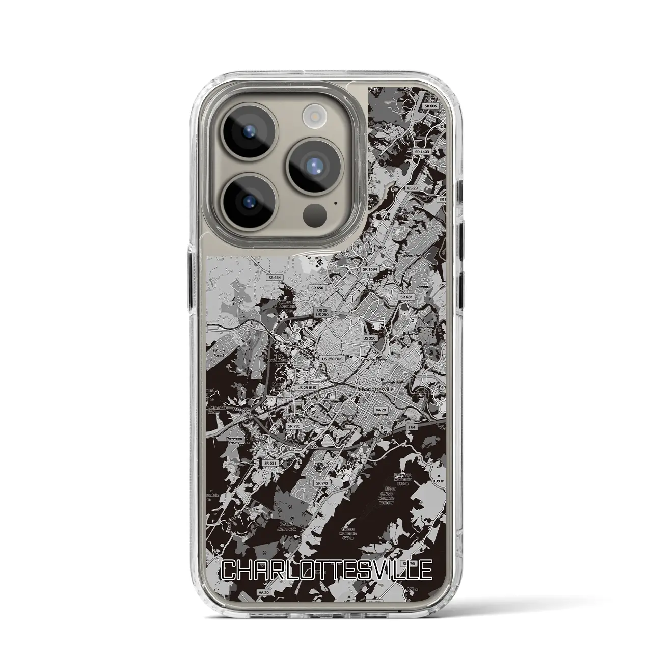【シャーロッツビル（アメリカ）】地図柄iPhoneケース（MagSafeタイプ）