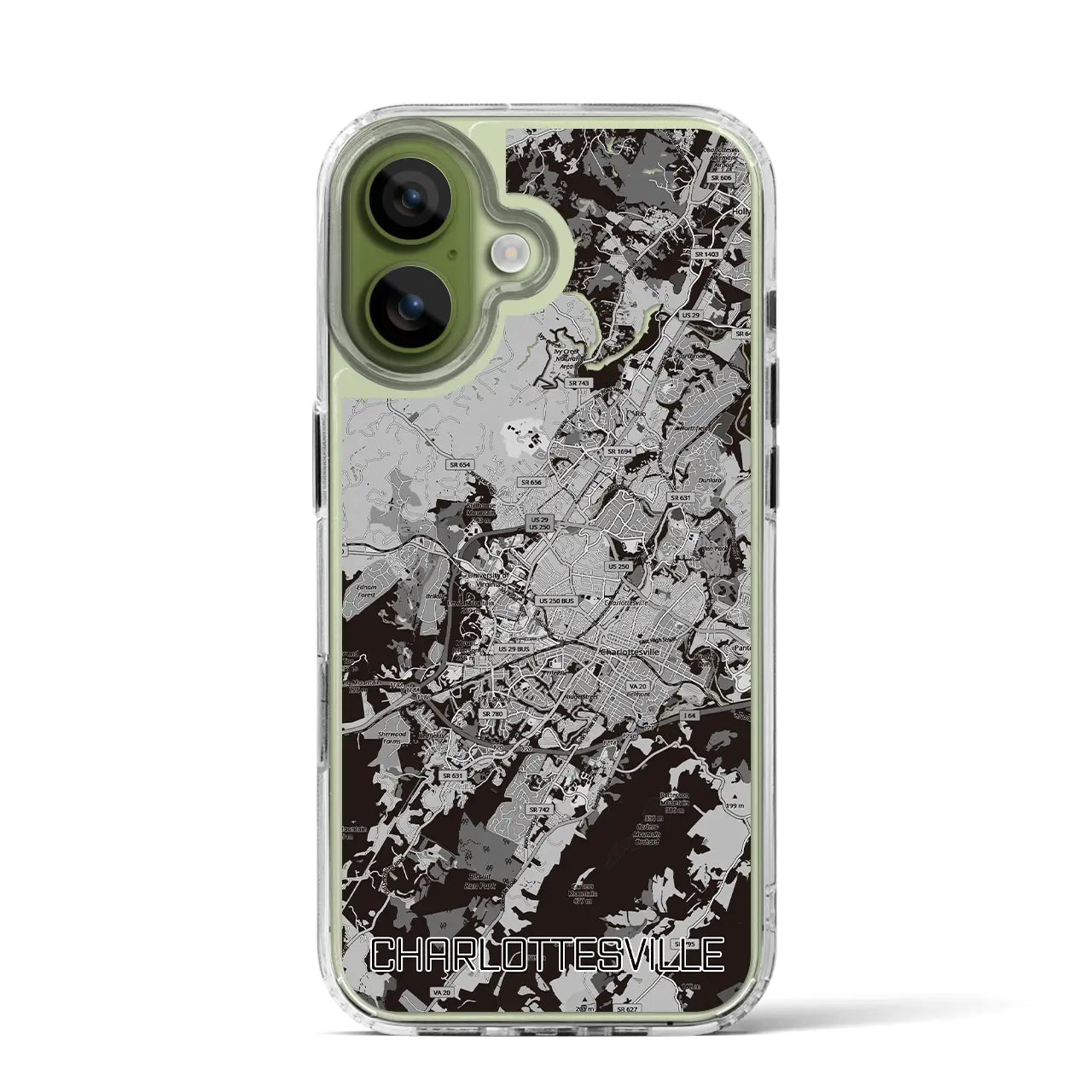 【シャーロッツビル（アメリカ）】地図柄iPhoneケース（MagSafeタイプ）