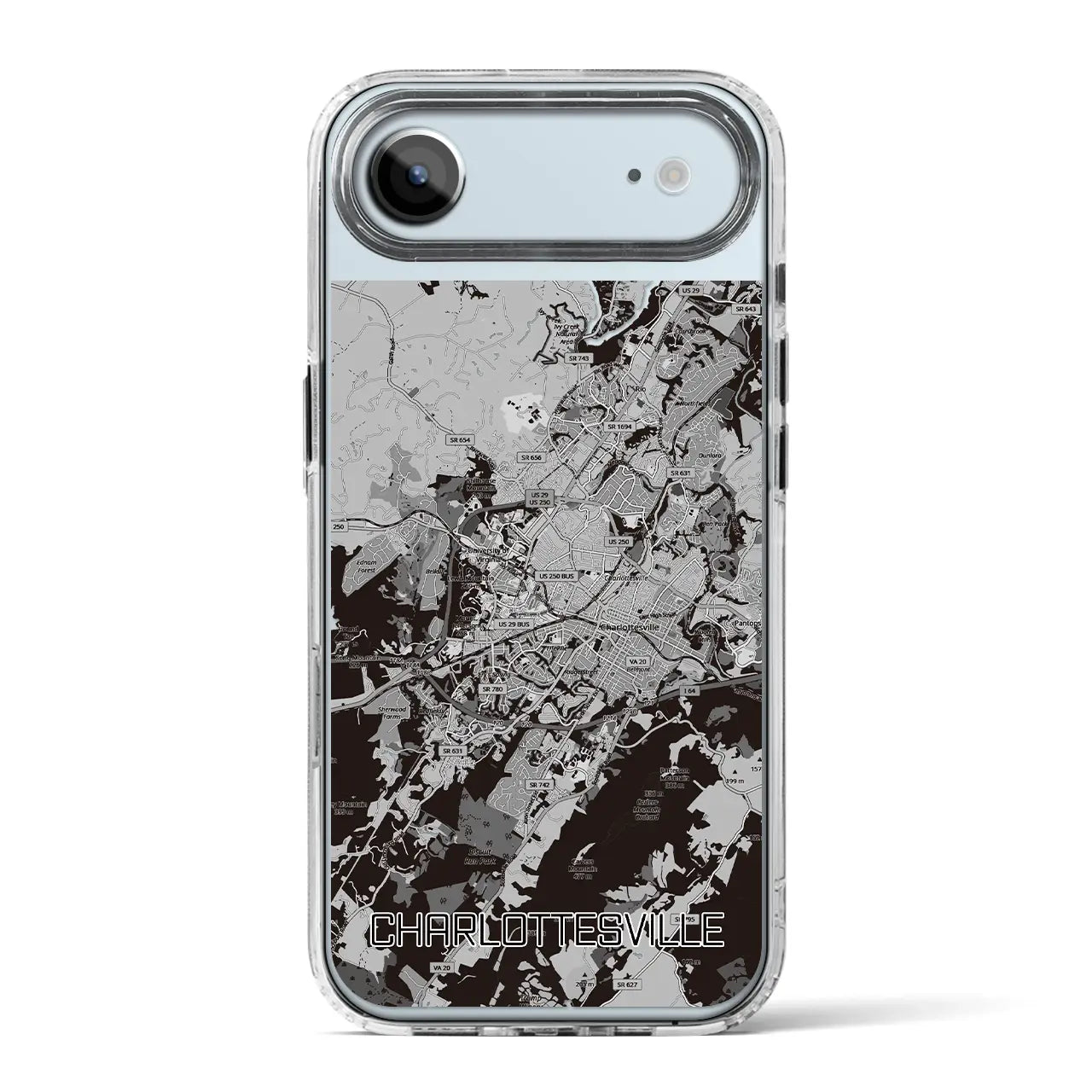 【シャーロッツビル（アメリカ）】地図柄iPhoneケース（MagSafeタイプ）