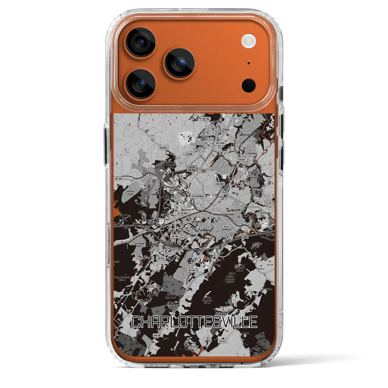 【シャーロッツビル（アメリカ）】地図柄iPhoneケース（MagSafeタイプ）