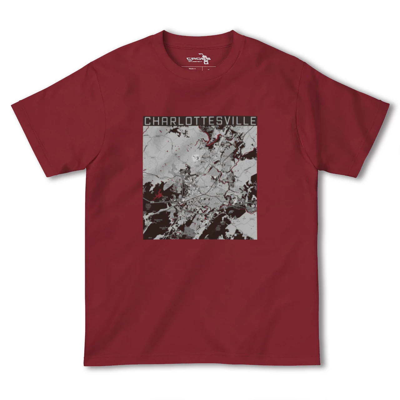 【シャーロッツビル（アメリカ）】地図柄ヘビーウェイトTシャツ