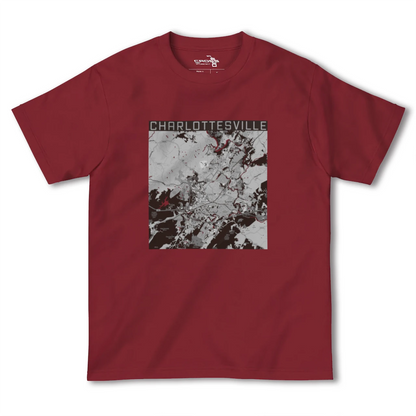 【シャーロッツビル（アメリカ）】地図柄ヘビーウェイトTシャツ
