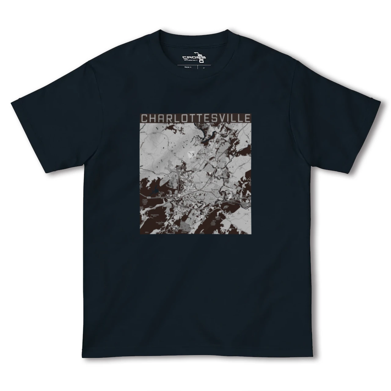 【シャーロッツビル（アメリカ）】地図柄ヘビーウェイトTシャツ