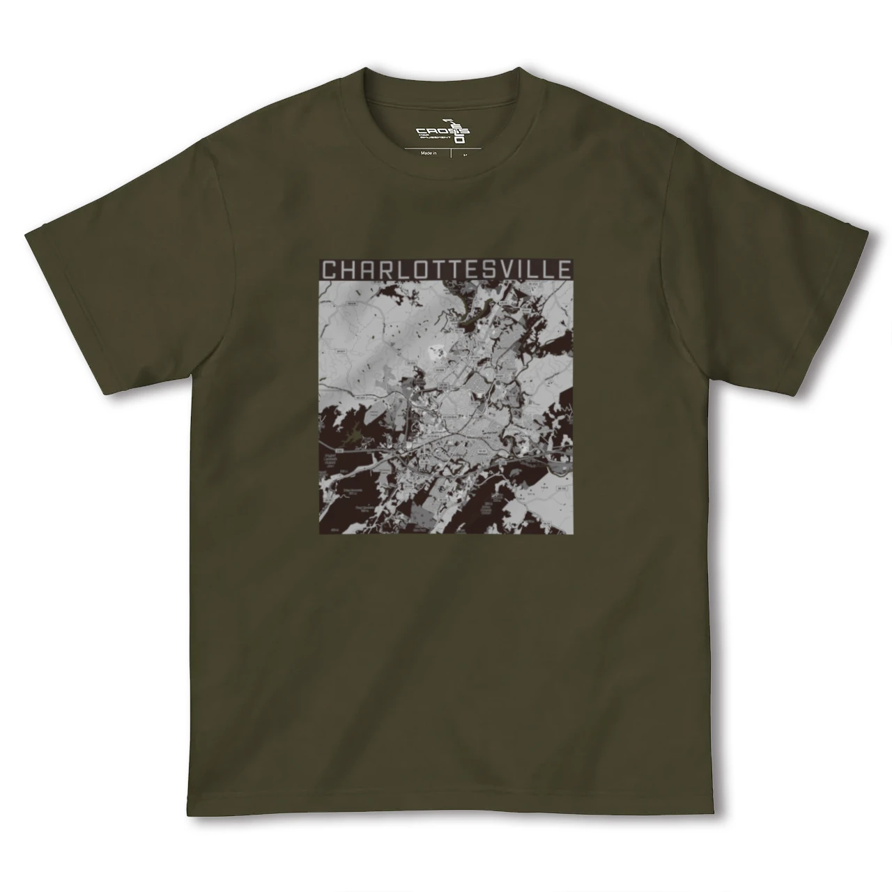 【シャーロッツビル（アメリカ）】地図柄ヘビーウェイトTシャツ