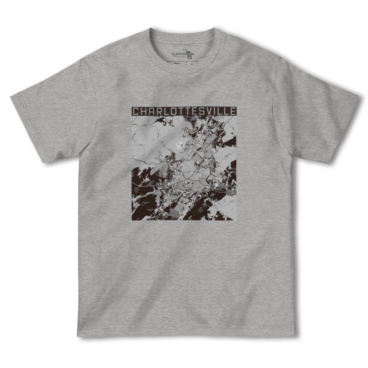 【シャーロッツビル（アメリカ）】地図柄ヘビーウェイトTシャツ